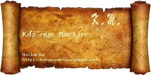 Könye Martin névjegykártya