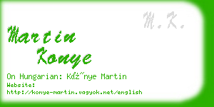 martin konye business card